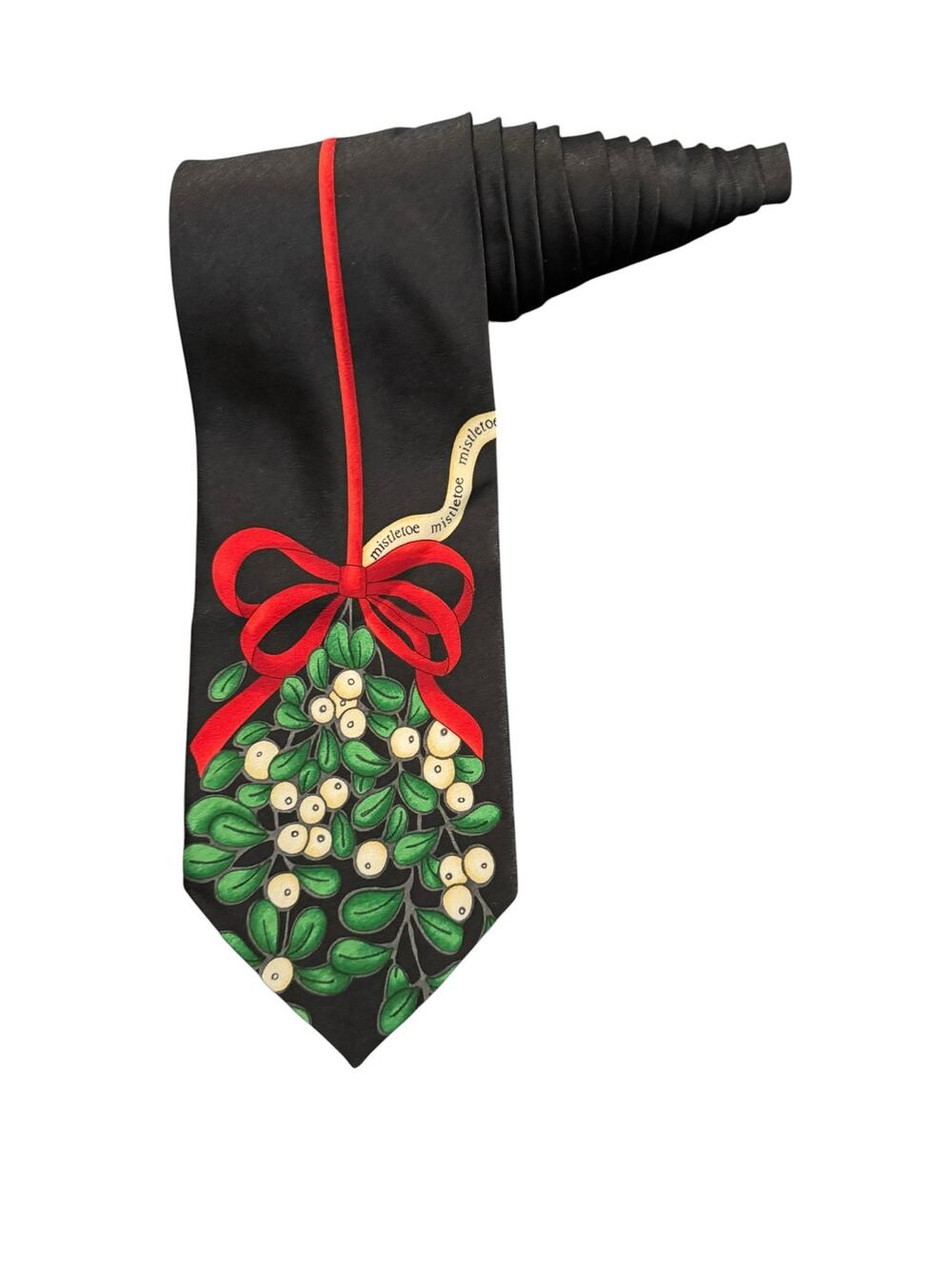 Ralph Marlin Mistletoe Christmas Vintage 1998 Novelty Necktie Polyester